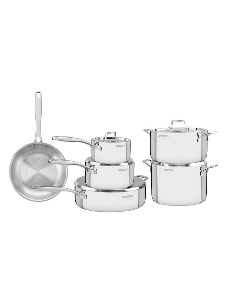Tramontina 6 Piece Silver Grano 3-Ply Stainless Steel Cookware Set - Image 2 of 6 Tramontina 6 Piece Silver Grano 3-Ply Stainless Steel Cookware Set - Image 2 of 6