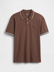 Gap Brown Logo Pique Polo Shirt - Image 3 of 4