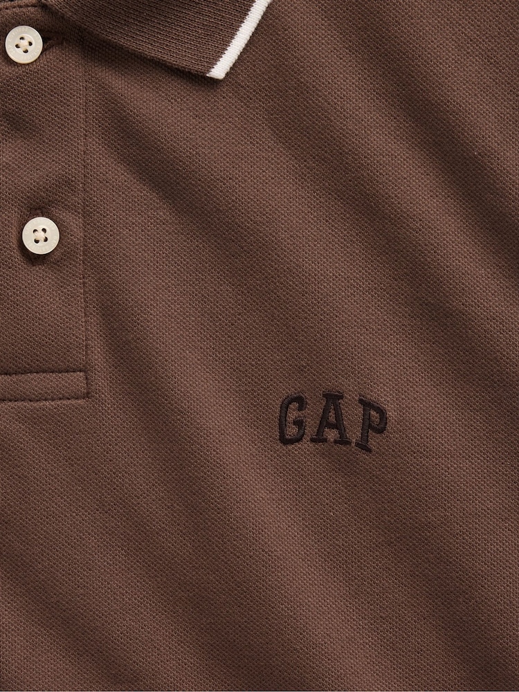 Gap Brown Logo Pique Polo Shirt - Image 4 of 4 Gap Brown Logo Pique Polo Shirt - Image 4 of 4