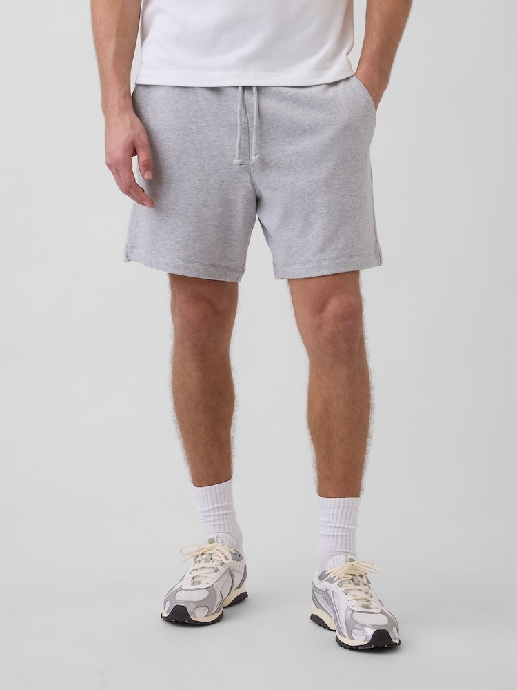 Gap Grey Heavyweight French Terry Sweat Shorts - Image 1 of 6 Gap Grey Heavyweight French Terry Sweat Shorts - Image 1 of 6
