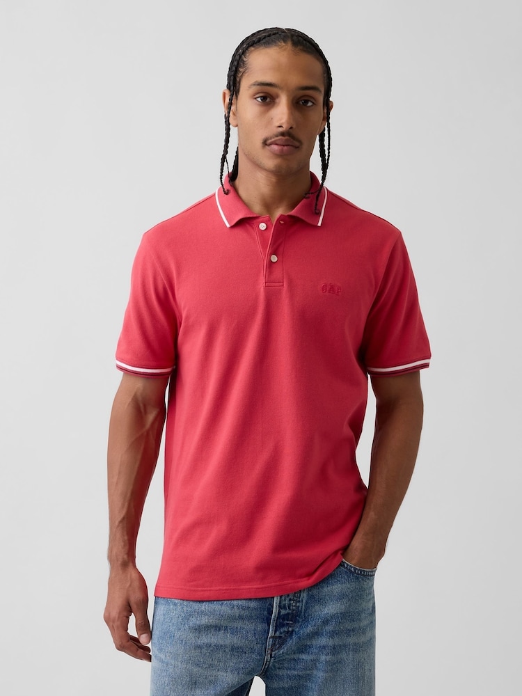 Gap Red Logo Pique Polo Shirt - Image 1 of 4