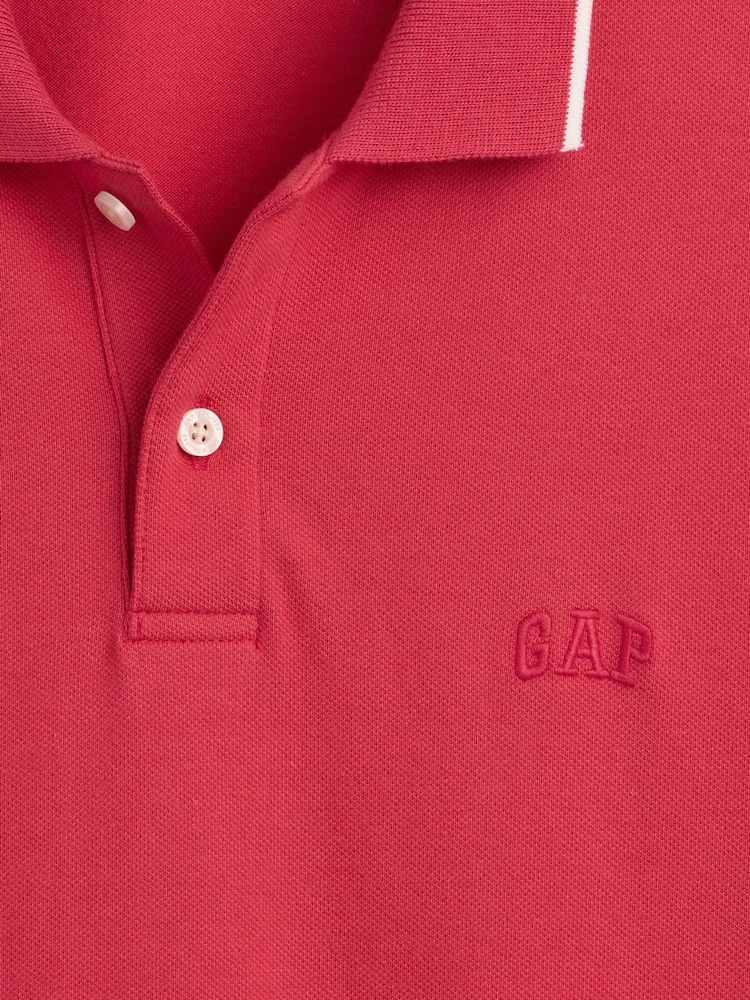 Gap Red Logo Pique Polo Shirt - Image 4 of 4