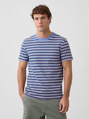 Gap Blue Everyday Soft Stripe Short Sleeve T-Shirt - Image 1 of 2