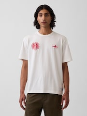 Gap White England FIFA WORLD CUP™ Relaxed Graphic Short Sleeve T-Shirt - Image 1 of 4