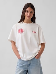 Gap White England FIFA WORLD CUP™ Relaxed Graphic Short Sleeve T-Shirt - Image 3 of 4
