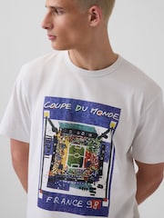 Gap White France FIFA WORLD CUP™ Relaxed Graphic Short Sleeve T-Shirt - Image 4 of 5