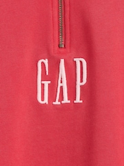 Gap Red Heavyweight Oversized Logo Quarter-Zip Sweatshirt - Image 4 of 4