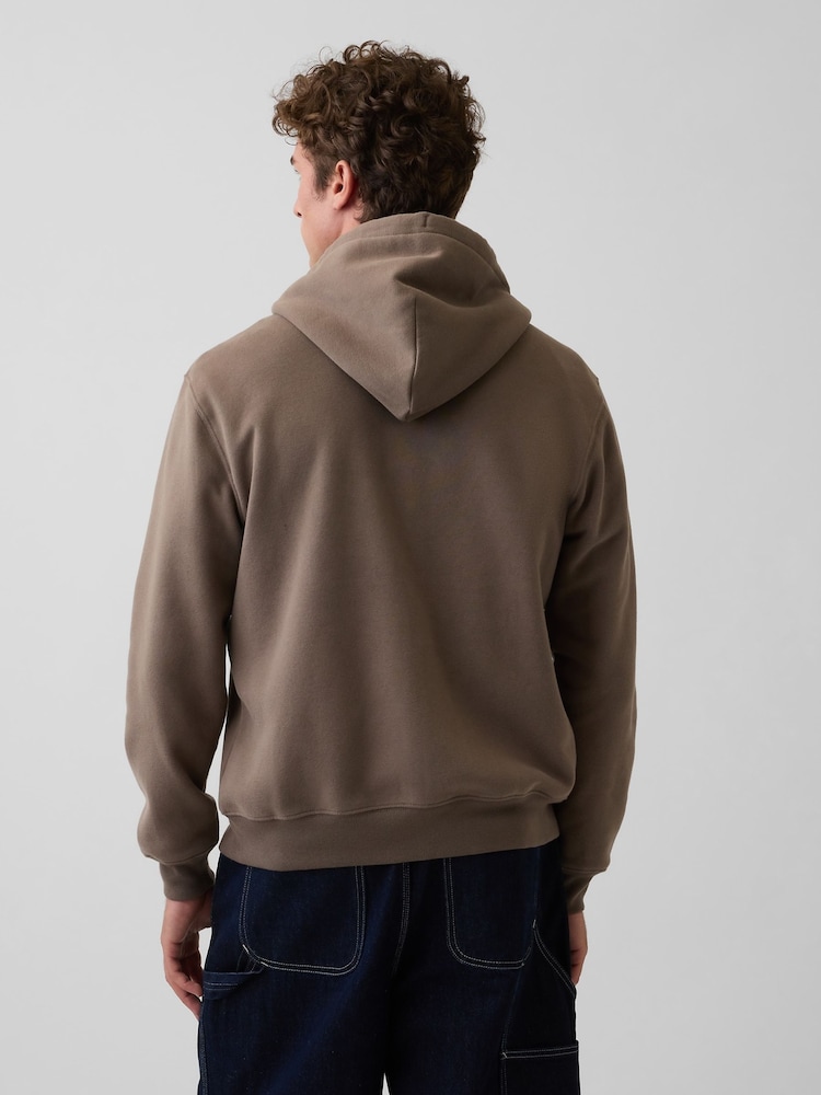 Marrón - Gap Relaxed Gap Logo Zip Hoodie - Imagen 2 de 4