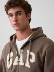 Marrón - Gap Relaxed Gap Logo Zip Hoodie - Imagen 4 de 4