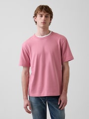 Gap Pink Heavyweight Relaxed Short Sleeve T-Shirt - Image 1 of 4