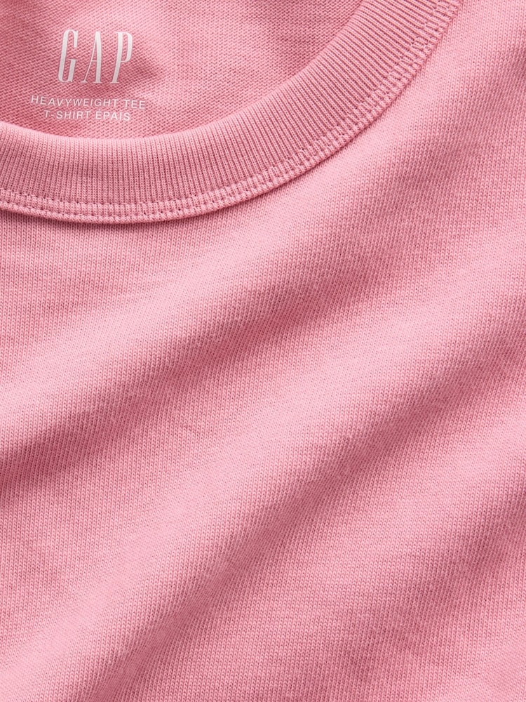 Gap Pink Heavyweight Relaxed Short Sleeve T-Shirt - Image 4 of 4 Gap Pink Heavyweight Relaxed Short Sleeve T-Shirt - Image 4 of 4
