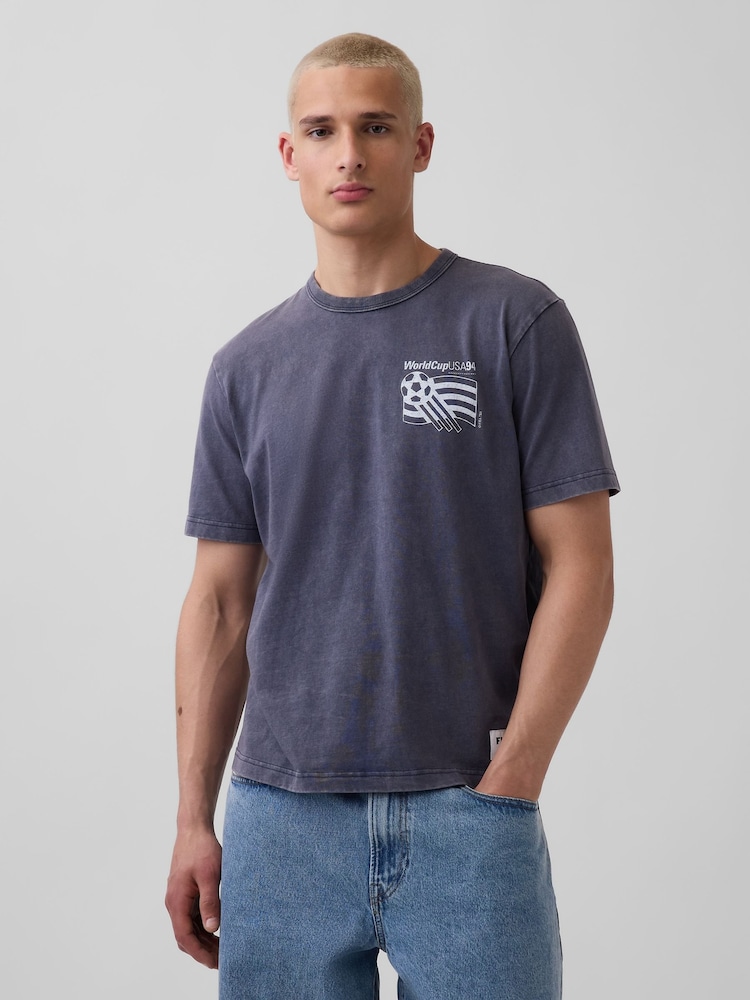 Gap Navy USA FIFA WORLD CUP™ Relaxed Graphic Short Sleeve T-Shirt - Image 1 of 5