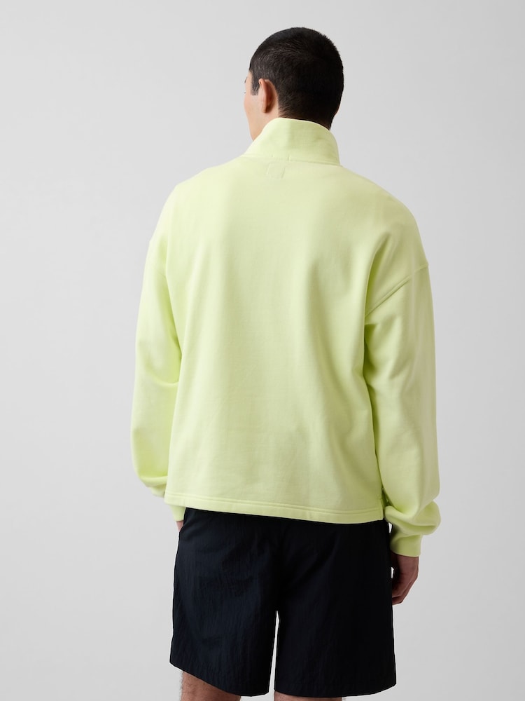 Gap Yellow Heavyweight Oversized Logo Quarter-Zip Sweatshirt - Image 2 of 4 Gap Yellow Heavyweight Oversized Logo Quarter-Zip Sweatshirt - Image 2 of 4