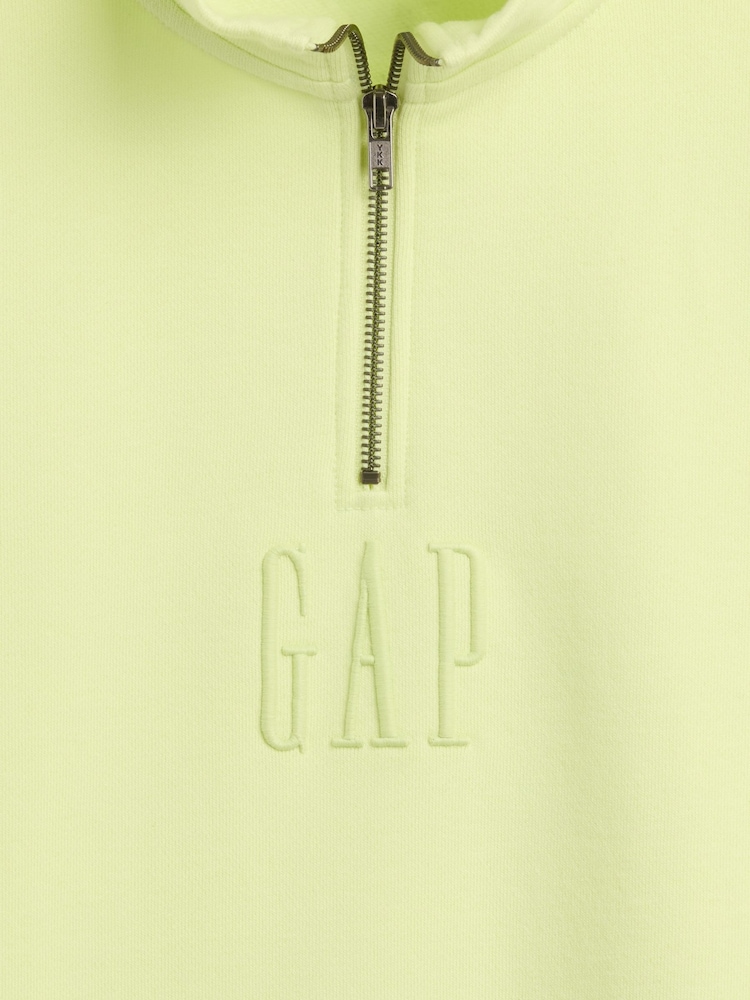Gap Yellow Heavyweight Oversized Logo Quarter-Zip Sweatshirt - Image 4 of 4 Gap Yellow Heavyweight Oversized Logo Quarter-Zip Sweatshirt - Image 4 of 4