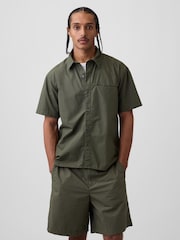 Verde - Gap Poplin Relaxed Shirt - Imagen 1 de 5