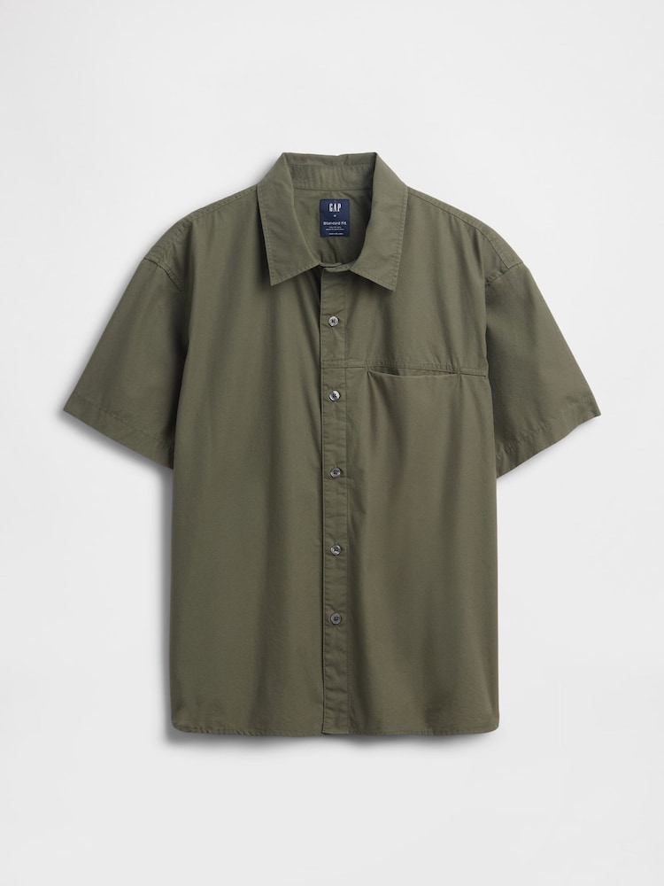 Verde - Gap Poplin Relaxed Shirt - Imagen 5 de 5