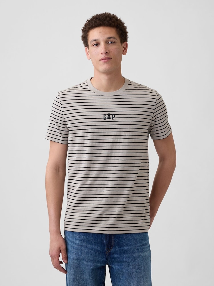 Pantalon drept gri - Gap Everyday Soft Mini Logo Short Sleeve T-Shirt - Imaginea 1 din 4
