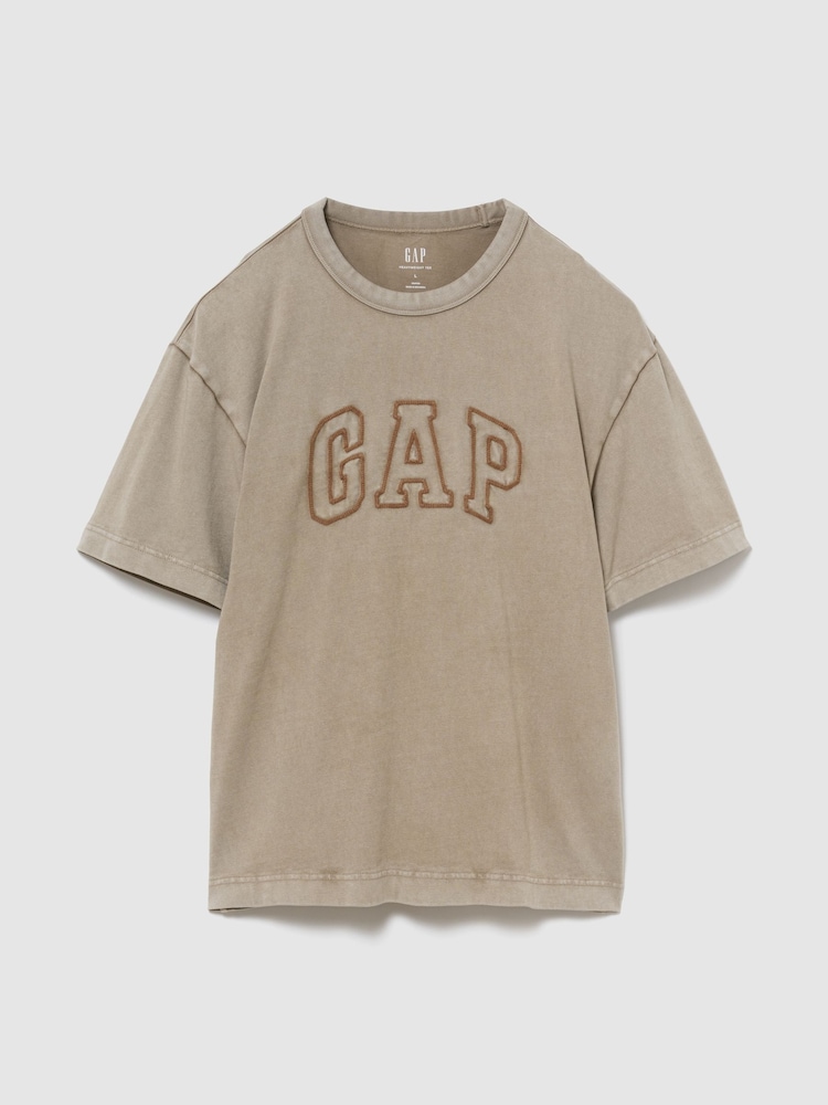Gap Brown Heavyweight Logo Relaxed Boxy Short Sleeve T-Shirt - Image 1 of 2 Gap Brown Heavyweight Logo Relaxed Boxy Short Sleeve T-Shirt - Image 1 of 2