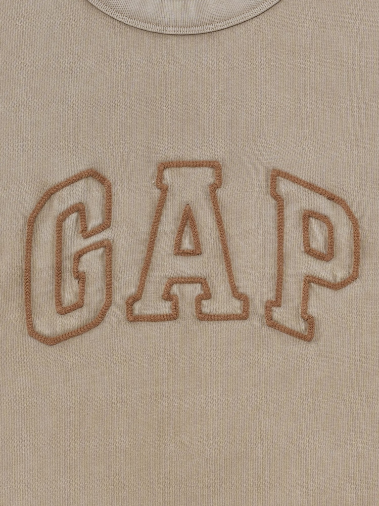 Gap Brown Heavyweight Logo Relaxed Boxy Short Sleeve T-Shirt - Image 2 of 2 Gap Brown Heavyweight Logo Relaxed Boxy Short Sleeve T-Shirt - Image 2 of 2