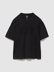Gap Black Heavyweight Logo Relaxed Boxy Short Sleeve T-Shirt - Image 1 of 2