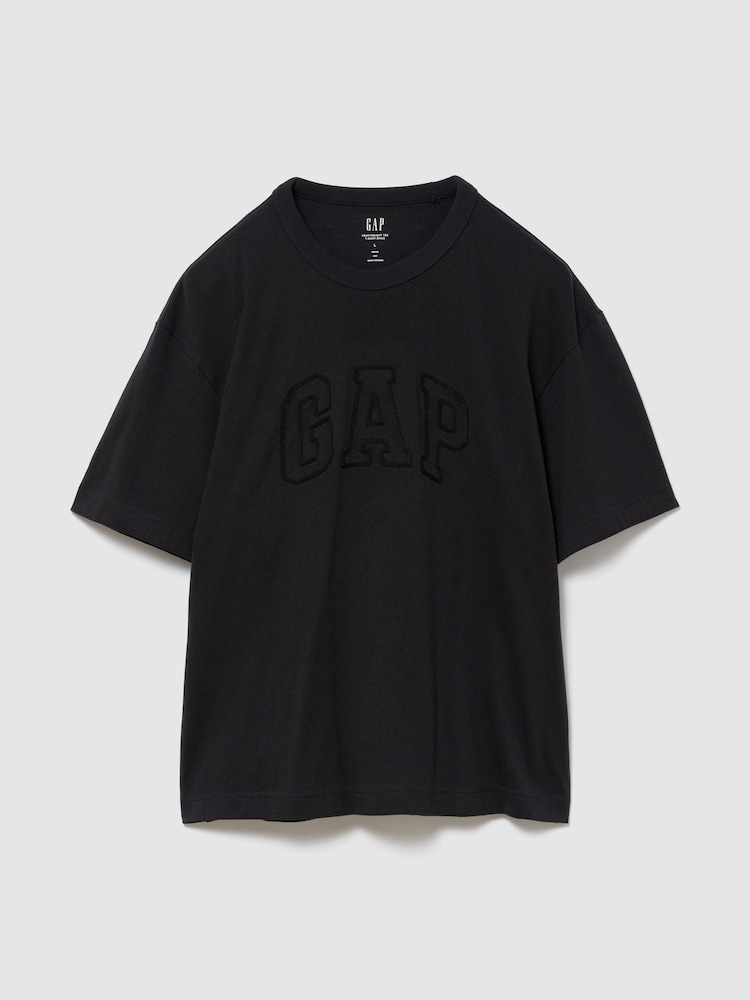 Gap Black Heavyweight Logo Relaxed Boxy Short Sleeve T-Shirt - Image 1 of 2