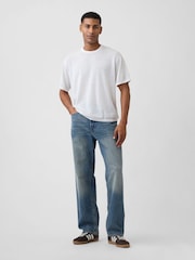 Gap White Linen-Blend Knit Short Sleeve T-Shirt - Image 3 of 4