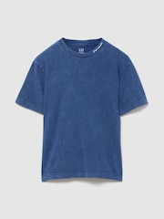 Gap Blue Heavyweight Logo Relaxed Short Sleeve T-Shirt - Image 1 of 2