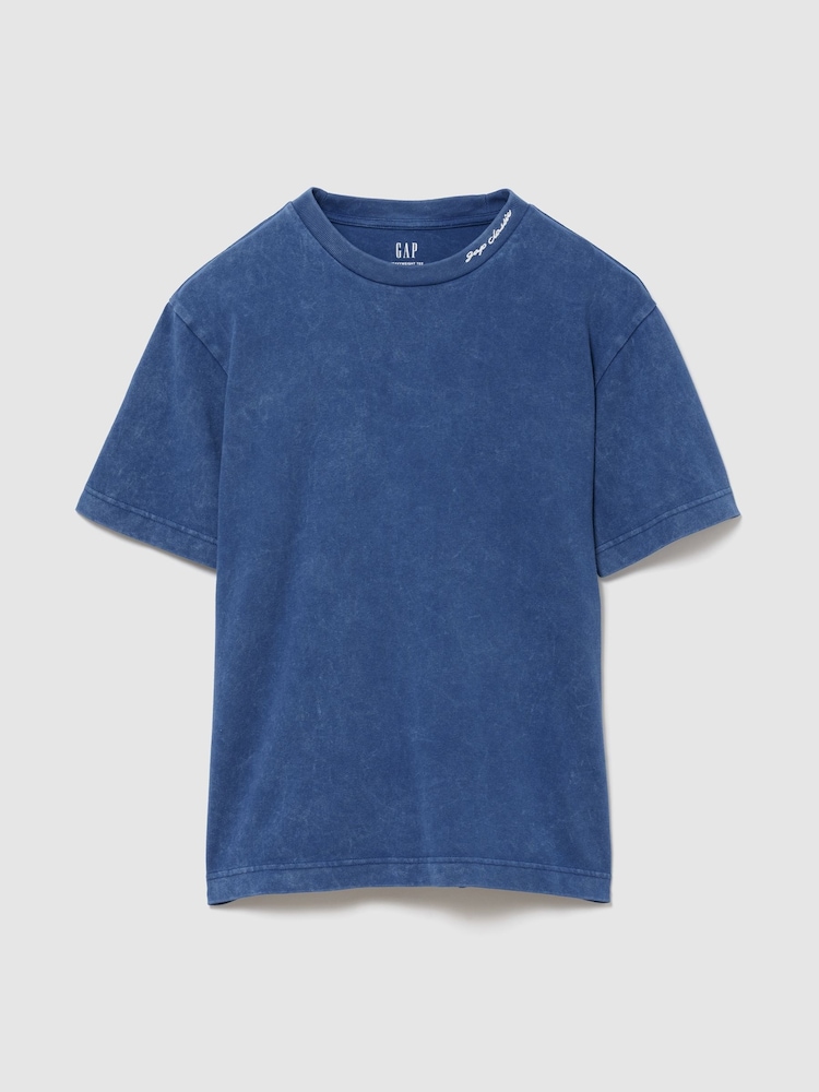 Gap Blue Heavyweight Logo Relaxed Short Sleeve T-Shirt - Image 1 of 2