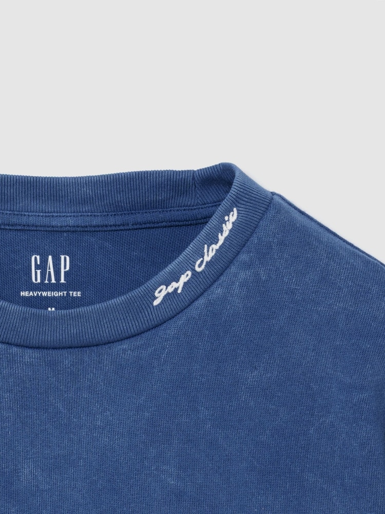 Gap Blue Heavyweight Logo Relaxed Short Sleeve T-Shirt - Image 2 of 2