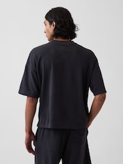 Gap Black VintageSoft French Terry Oversized Logo Short Sleeve Sweatshirt - Image 2 of 4