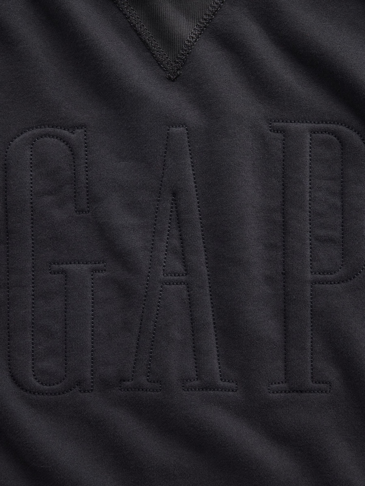 Gap Black VintageSoft French Terry Oversized Logo Short Sleeve Sweatshirt - Image 4 of 4 Gap Black VintageSoft French Terry Oversized Logo Short Sleeve Sweatshirt - Image 4 of 4