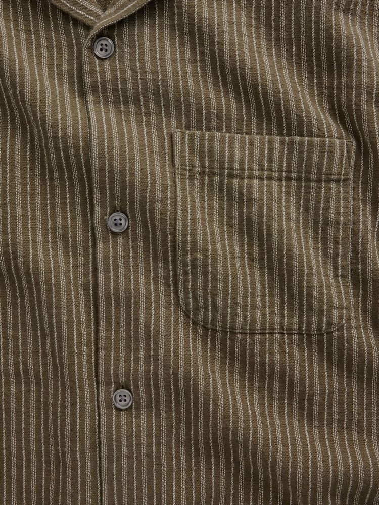 Gap Green Dobby Stripe Relaxed Straight-Hem Shirt - Image 4 of 4 Gap Green Dobby Stripe Relaxed Straight-Hem Shirt - Image 4 of 4