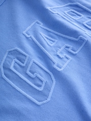 Gap Blue Heavyweight Logo Relaxed Boxy Short Sleeve T-Shirt - Image 4 of 5