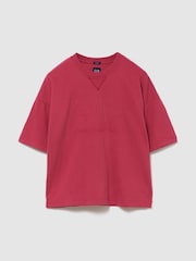 Czerwony - Gap VintageSoft French Terry Oversized Logo Short Sleeve Sweatshirt - Obraz 1 z 2