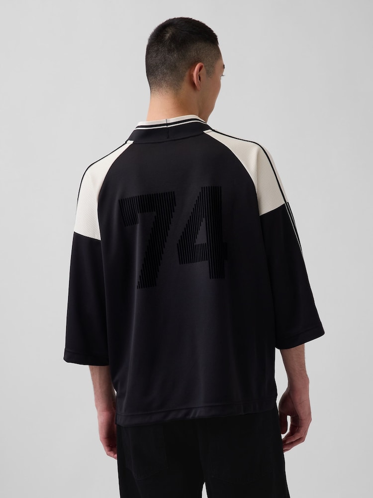 Gap x OuiGap Black Oversized Logo Jersey T-Shirt - Image 2 of 4 Gap x OuiGap Black Oversized Logo Jersey T-Shirt - Image 2 of 4