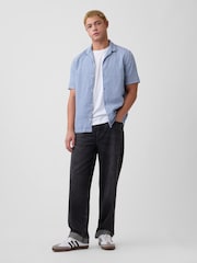 Gap Blue Check Crinkle-Cotton Holiday Shirt - Image 3 of 5