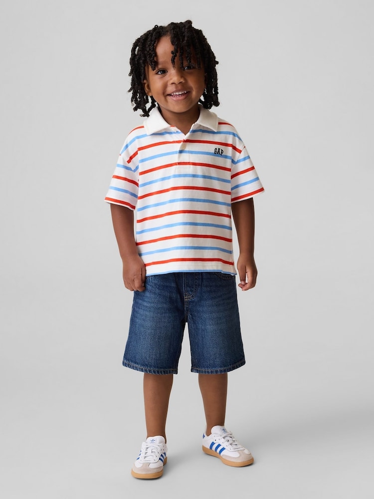 Gap Red/Blue Stripe Brannan Bear Polo Shirt (6mths-5yrs) - Image 1 of 4 Gap Red/Blue Stripe Brannan Bear Polo Shirt (6mths-5yrs) - Image 1 of 4