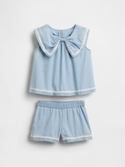 Gap Blue Denim Bow Outfit Set (6mths-5yrs) - Image 2 of 4