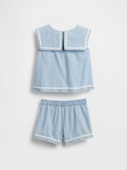Gap Blue Denim Bow Outfit Set (6mths-5yrs) - Image 3 of 4