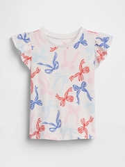 Gap Bow Print Flutter Sleeve T-Shirt (6mths-5yrs) - Image 1 of 3