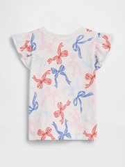 Gap Bow Print Flutter Sleeve T-Shirt (6mths-5yrs) - Image 2 of 3