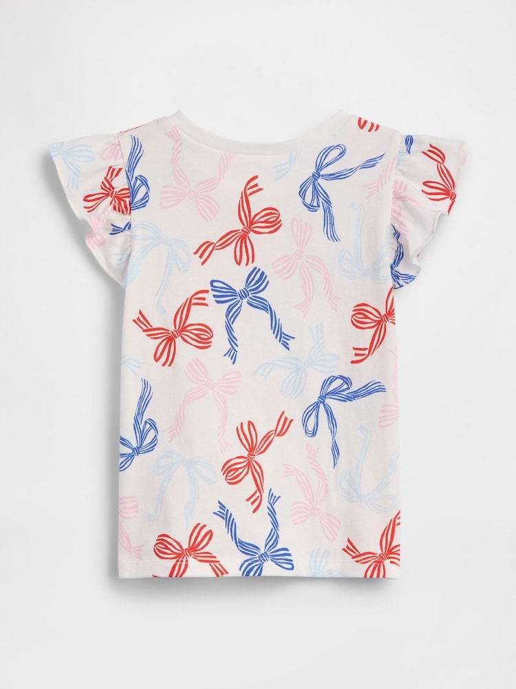 Gap Bow Print Flutter Sleeve T-Shirt (6mths-5yrs) - Image 2 of 3