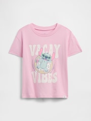Lyserød Stitch - Gap Disney Graphic T-shirt (6mdr.-5år) - Billede 1 af 3