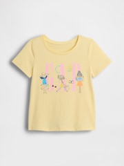 Gap Yellow Floral Print Short Sleeve T-Shirt (6mths-5yrs) - Image 1 of 3