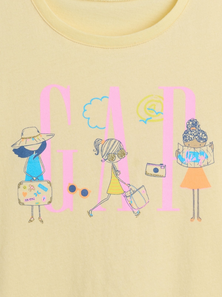 Gap Yellow Floral Print Short Sleeve T-Shirt (6mths-5yrs) - Image 3 of 3