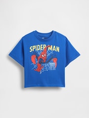 Niebieski z motywem Spider-Man - Koszulka o kroju oversize z krótkim rękawem i grafiką z motywem Marvel Gap (6 mies. – 5 lat) - Obraz 1 z 1