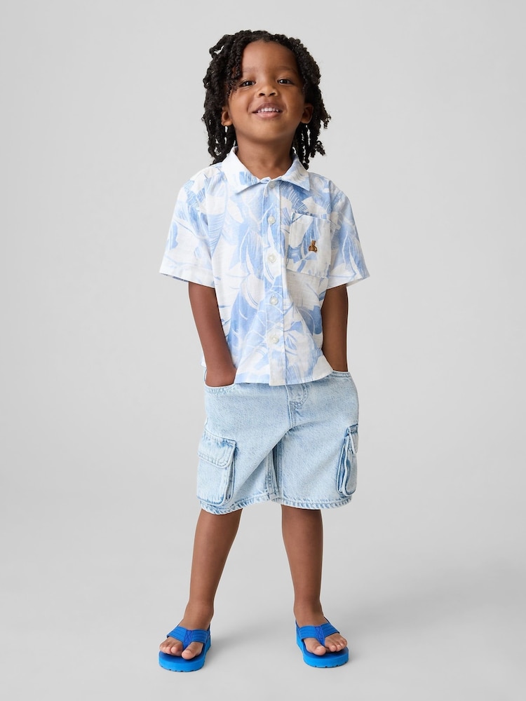 Gap Light Wash UltraSoft Denim Pull On Cargo Shorts (6mths-5yrs) - Image 1 of 3