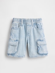 Gap Light Wash UltraSoft Denim Pull On Cargo Shorts (6mths-5yrs) - Image 2 of 3