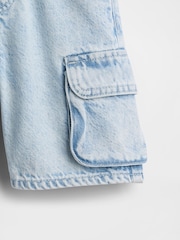 Gap Light Wash UltraSoft Denim Pull On Cargo Shorts (6mths-5yrs) - Image 3 of 3