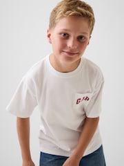Gap White Heavyweight Relaxed Logo Short Sleev T-Shirt (4-13yrs) - Image 1 of 4